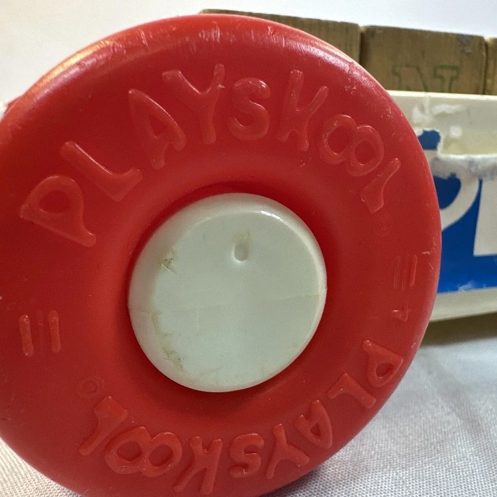 Vintage Playschool Wooden alphabet  Block Pull Wagon.  Great Collection Piece.